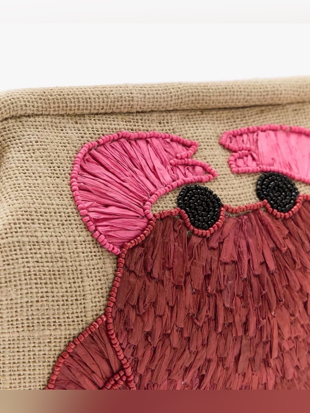 Zara Crab Raffia Beaded Clutch Bag - Picture 5 of 12